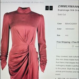 Zimmerman Espionage silk drape dress